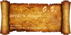 Offák Vitold névjegykártya